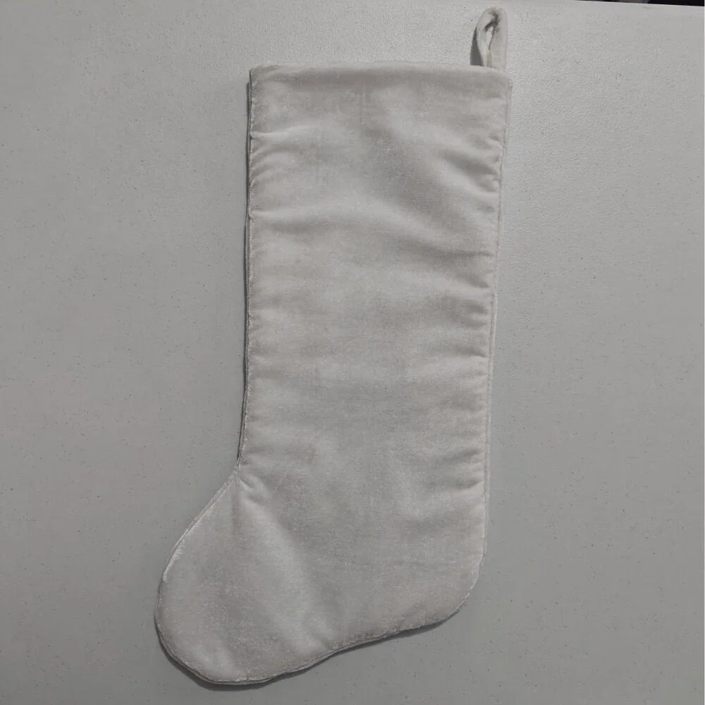 NWT CXL Christian Lacroix Christmas Stocking White Beaded 22